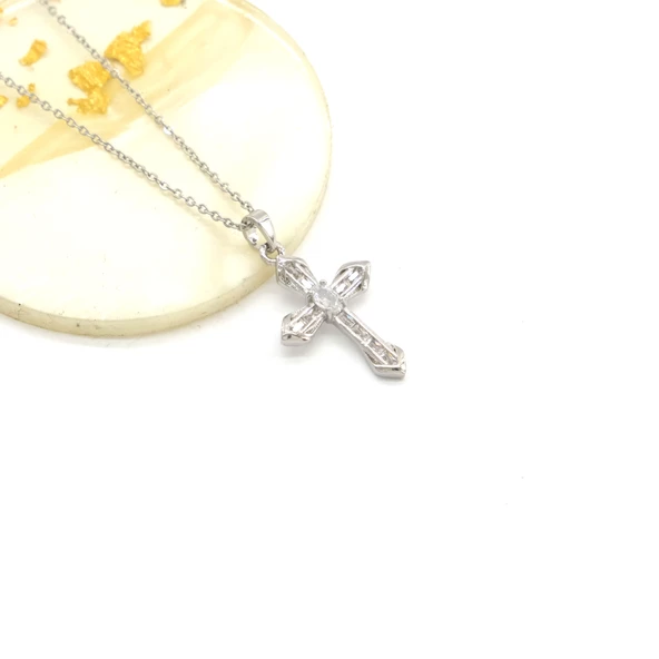 Çelik Kolye - Haç Kolye - Paslanmaz Çelik Kadın Kolye KLY-629 - Resim 2