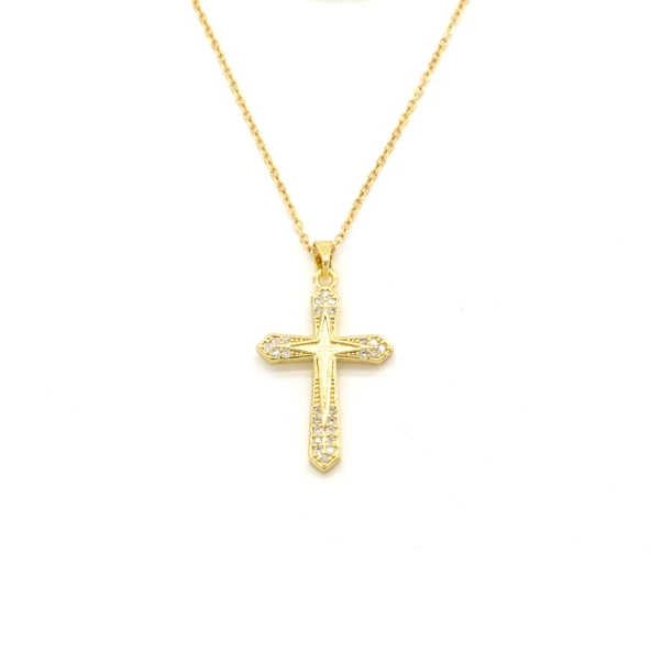 Çelik Kolye - Haç Kolye Altın Kaplama KLY-626 ürün görseli