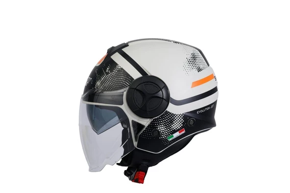 Sway 737 Şeffaf Vizörlü Güneş Gözlüklü Yarım Motosiklet Scooter Kaskı 2XL Beden Gemini Beige Black - 6