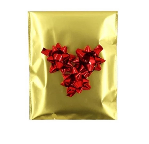 Metalize Kırmızı 4,5cm Yıldız-fiyonk Yapışkanlı Hediye Paket Süsü (20 ADET) - Resim 2