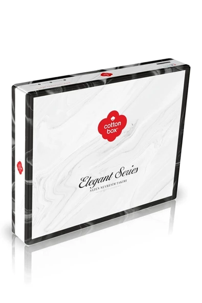 COTTON BOX 1825-CB ELEGANT STRIPE CK SATEN NEVRESIM TAKIMI BEJ - 2