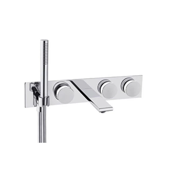 A4285357 VitrA Memoria Ankastre Banyo Bataryası (3 Yollu Yönlendiricili), Krom - Beyaz