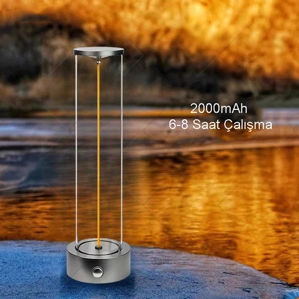 Monozone Manyetik Masa Lambası Abajur Şarjlı Modern Okuma Işığı 3 Modlu Strip Light Dokunmatik Işık - 5