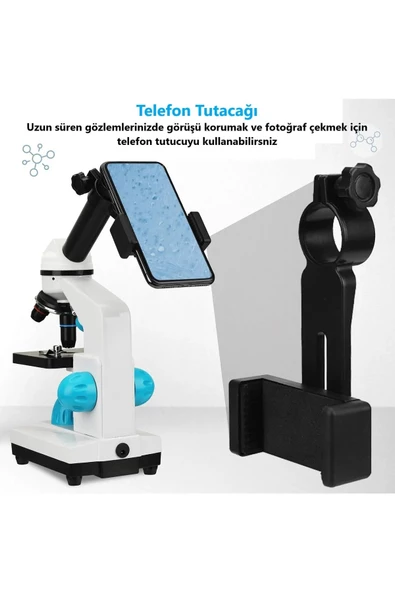 2000x Zoom Yüksek Çözünürlüklü Eğitim Mikroskobu Hd dijital Monoküler Mikroskop Kiti Hassas Odaklama - 3