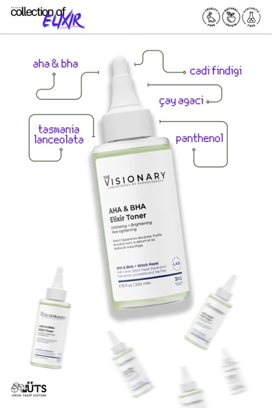The Visionary AHA & BHA - Cadı Fındığı İçeren Gözenek Sıkılaştırıcı ve Canlandırıcı Tonik 200 mL - 3