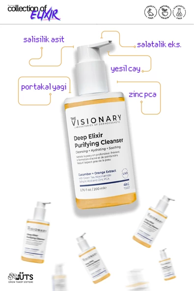 The Visionary Sivilce/Akne, Siyah Nokta Karşıtı, Arındırıcı Tüm Cilt Tipleri için Yüz Temizleme Jeli 200 mL - 3