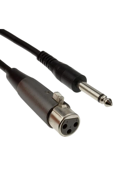 ELEKTROMER 10mt Xlr Mikrofon Kablosu 10 mt Anfi Mikrofon Kablosu 10 metre 6.3 Mikrofon Kablosu Çivi Jaklı Kablo - 2