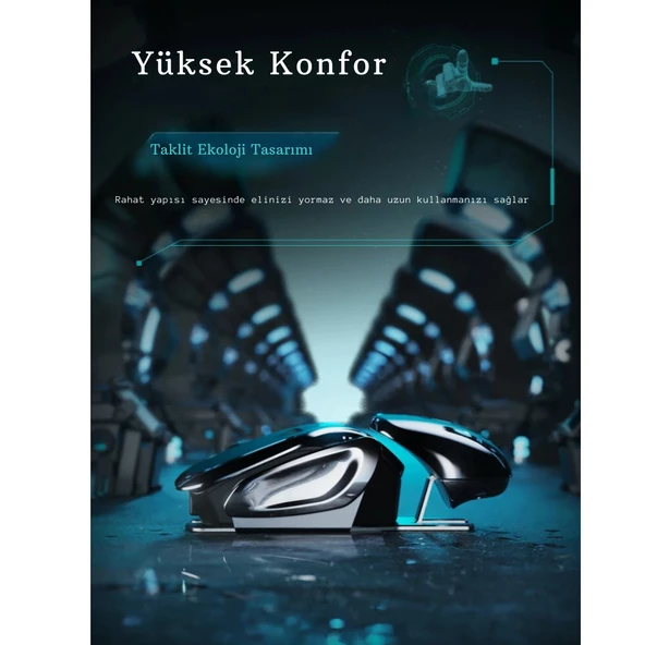 Monozone Mekanik Metal Kablosuz Mouse Böcek Tasarım 1600DPİ Ergonomik Tüm Yüzeyler İçin Sessiz Tıklama - 4