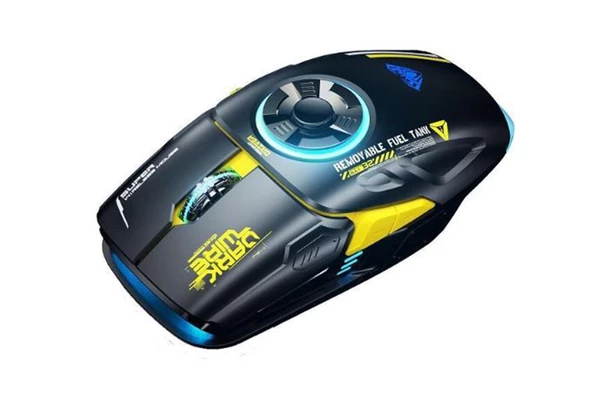 Monozone Mekanik Klavye Mouse Seti Kablolu Klavye 2.4G Mouse RGB Bilek Desteği Daktilo Klavye Retro - 3