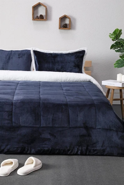 Comforter Çift Kişilik Battaniye Seti - Lacivert