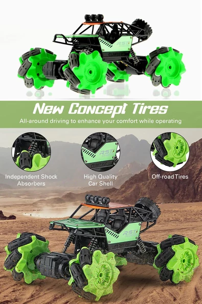 1:16 Big Foot Monster - Şarjlı, 360 Derece Dönebilen El ve Kumanda Kontrollü, Metal Araba - Speed Pioneer - 3