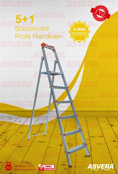 Elmas Serisi 5+1 Basamaklı Galvanizli Profil Merdiven – Dayanıklı, Kaymaz, Ergonomik Tasarım