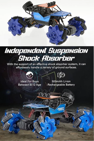 1:16 Big Foot Monster - Şarjlı, 360 Derece Dönebilen El ve Kumanda Kontrollü, Metal Araba - Speed Pioneer - 11