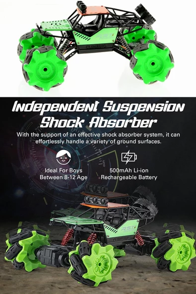 1:16 Big Foot Monster - Şarjlı, 360 Derece Dönebilen El ve Kumanda Kontrollü, Metal Araba - Speed Pioneer - 4