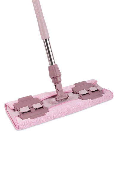 Tüm Bezlere Uyumlu Mandallı Cam Silme Mopu, Yer Duvar Fayans Silme Mopu (Yedek Mikrofiber Bez Hediyeli) - Resim 3