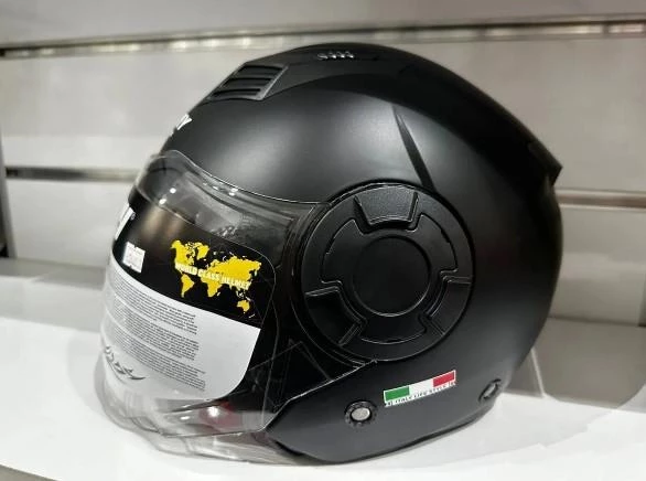 Sway 766 Geko Güneş Gözlüklü Yarım Motosiklet Kaskı 2XL Beden Mat Black