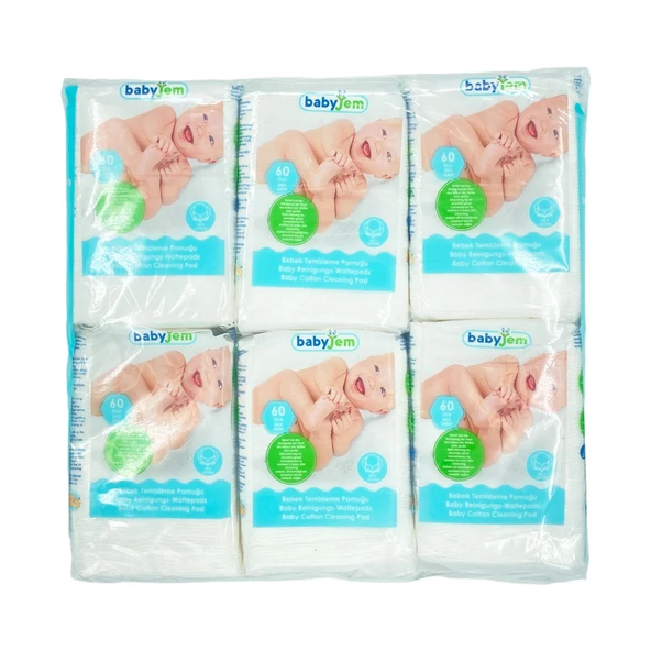 BabyJem 6'lı Bebek Temizleme Pamuğu 866