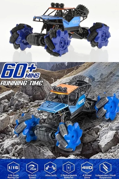 1:16 Big Foot Monster - Şarjlı, 360 Derece Dönebilen El ve Kumanda Kontrollü, Metal Araba - Speed Pioneer - 12