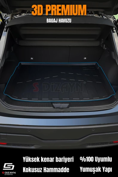 S-Dizayn Volkswagen T-Roc 3D Pro Bagaj Havuzu Üst Bagaj 2019 Üzeri A+ Kalite - 2