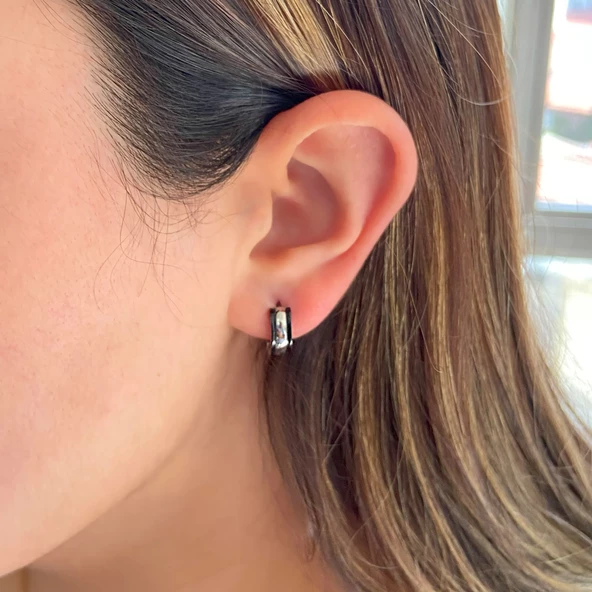 BZ 316L Çelik Çift Renk 5mm Halka Küpe UNK-701 - 2