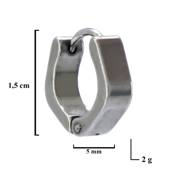 BZ 316L Çelik 5mm Beşgen Halka Küpe UNK-717 - 4