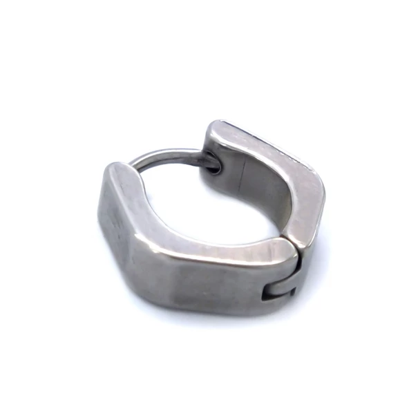 BZ 316L Çelik 5mm Beşgen Halka Küpe UNK-717 - 6