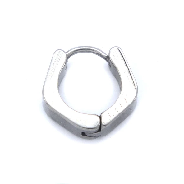 BZ 316L Çelik 5mm Beşgen Halka Küpe UNK-717 - 5