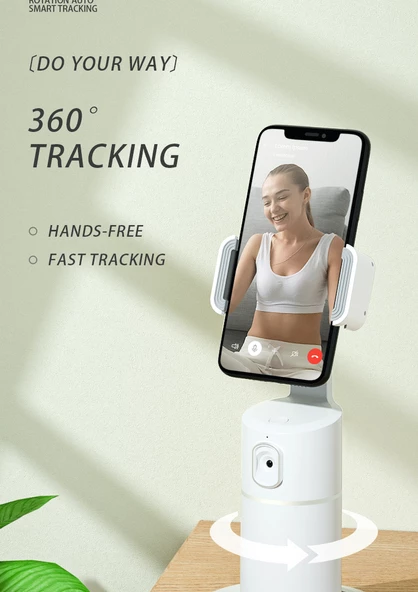 Monozone Yüz İzleme Gimbal 360° Vücut İzleme Telefon Tutucu Vlog Canlı Telefon Selfie AI Yapay Zeka Destekli Telefon Gimbali - 7