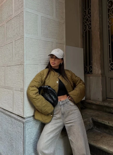 Cıt Cıt Detaylı Çepli Ceket Mont- Kahve - 4