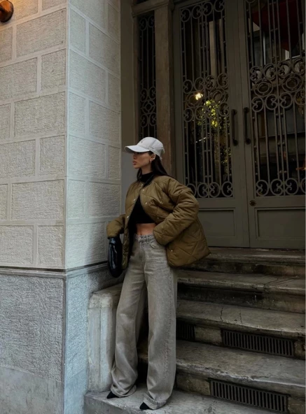 Cıt Cıt Detaylı Çepli Ceket Mont- Kahve - 3