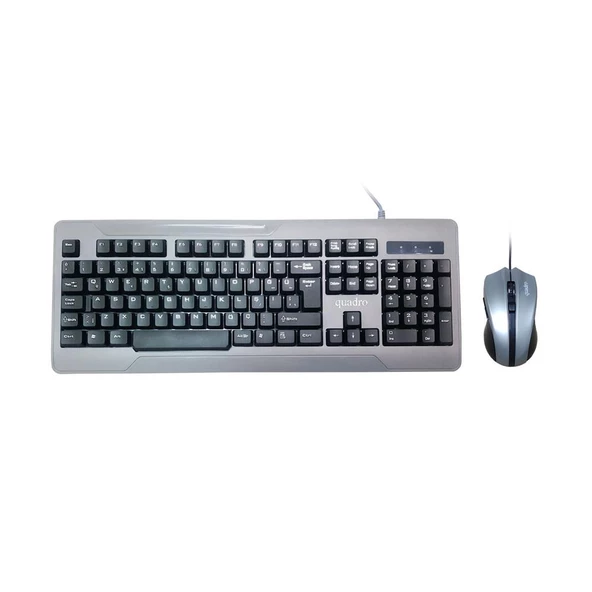 Quadro Q USB Türkçe Multimedia Klavye + Mouse Seti