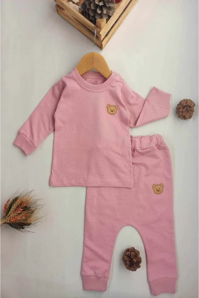 Diamondstar Ayı Aplikeli Gül kurusu  Takım - 7