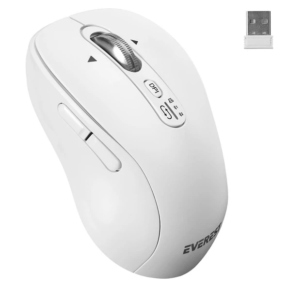 Everest Usb Beyaz 2.4Ghz Kablosuz Mouse