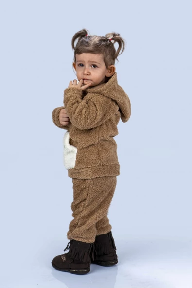 sütlü kahve  Kışlık Welsoft Lüx Bebek Takımı - 3