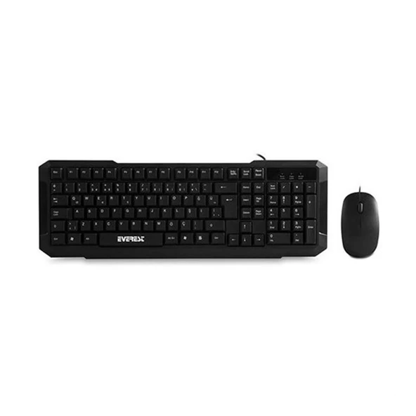 Everest Siyah Usb Q Standart Klavye + Mouse Kablolu