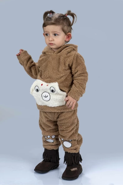 sütlü kahve  Kışlık Welsoft Lüx Bebek Takımı - 5