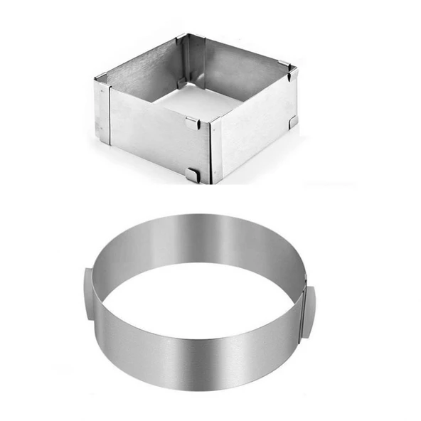 Ayarlanabilir Kare ve Çember Pasta Kek Pandispanya Kalıbı - 2