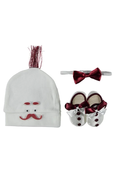 DİAMONDSTAR BEBEK PAPYON BERE PATİK SET