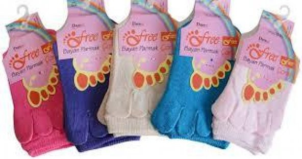 salarticaret kadın parmak çorap 5 çift farklı renkte