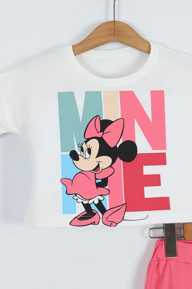 Kız Çocuk Karekter Baskılı Bisiklet Yaka 2/8 yaş Takımı - 2