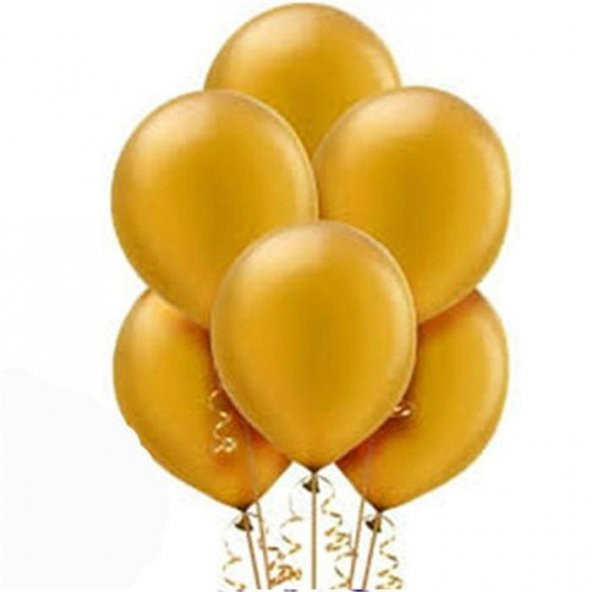 Metalik Gold Renk Balon 10 Adet