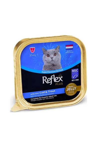 Jöle İçinde Parça Morina ve Alabalıklı Yetişkin Kedi Konservesi 85gr