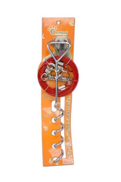 Burgu Kazıklı Köpek Bahçe Bağlama Çelik Halat