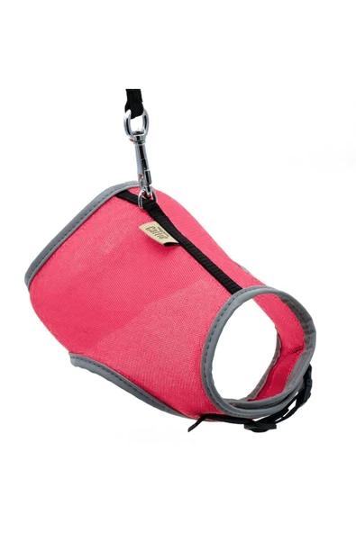 Havalı Dokuma Kedi Göğüs & Gezdirme Takımı Pembe 1*25-35 cm