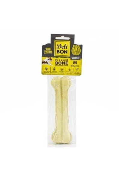 Deri Press Köpek Kemik Ödülü Medium Beyaz 15 Cm 1 Adet
