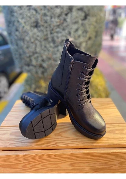 VENÜS 2454603K PLATFORM TOPUK HAFİF DERİ KADIN POSTAL BOT - Resim 8