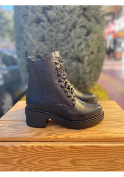 VENÜS 2454603K PLATFORM TOPUK HAFİF DERİ KADIN POSTAL BOT - Resim 5