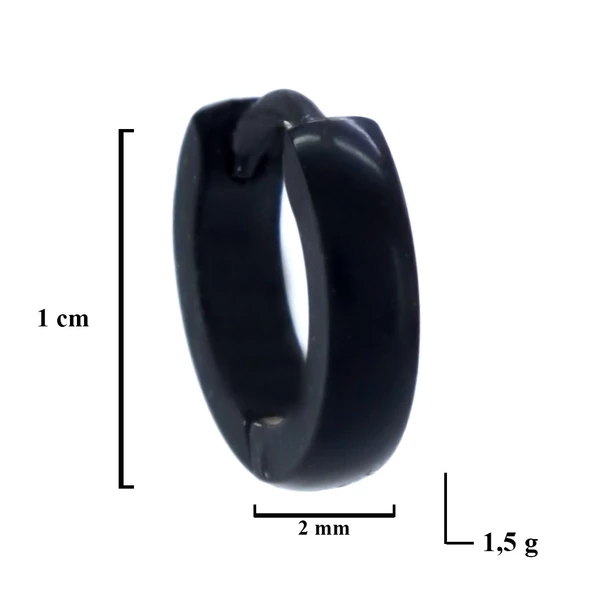 BZ Siyah Düz 2mm Kalınlık Halka Küpe UNK-712 - 3