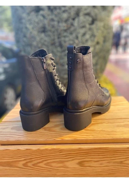 VENÜS 2454603K PLATFORM TOPUK HAFİF DERİ KADIN POSTAL BOT - Resim 6