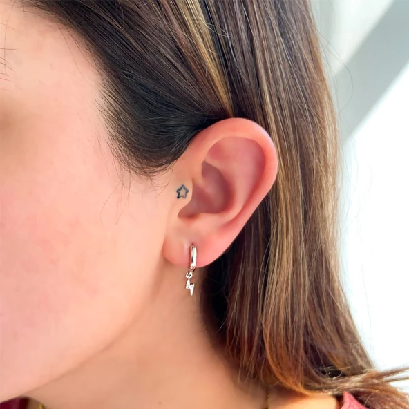 BZ Siyah Düz 2mm Kalınlık Halka Küpe UNK-712 - 2